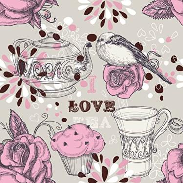 Imagem de Papel De Parede Adesivo Lavável Bule Love Doce Rosa 3m