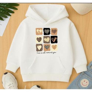 Imagem de Moletom Blusa De Frio Agasalho Canguru Infantil Feminino Quadrinhos Co