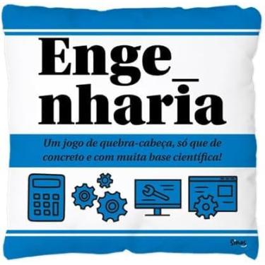 Imagem de Almofada Quadrada Profissão Engenharia 30×30 cm – Personalizada, Decorativa e com Enchimento Macio