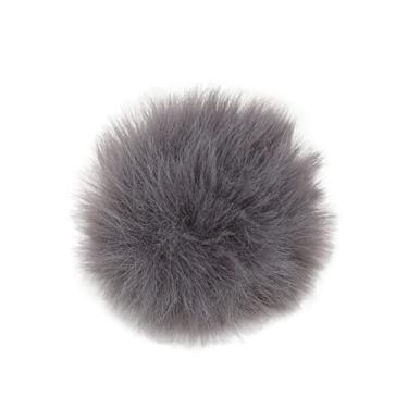 Imagem de aqxreight Lavalier Wind Wind Muff Microfone de Pára - Peludo de Pára - Tampa de Microfone de 0,5 Cm de 0,2 Polegada Muff de Fez um de de de Windlavalier MU MU (Cinza)