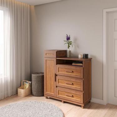 Imagem de Cômoda Sapateira com Espelho 1 Porta 3 Gavetas e Porta Jóias Cuiabá - 