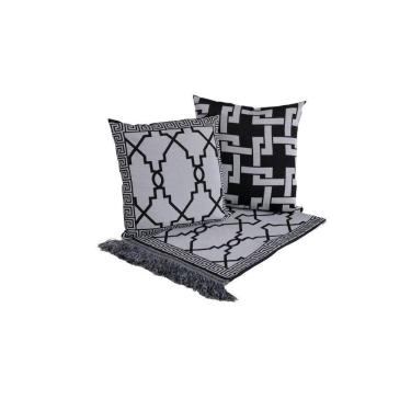 Imagem de Kit Xale Para Sofá Com Franja Grécia 5 Peças 1,35m X 1,35m 60% Algodão - 40% Poliéster...