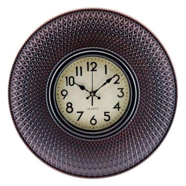 Imagem de Relógio De Parede Decorativo Clássico 40cm Cobre