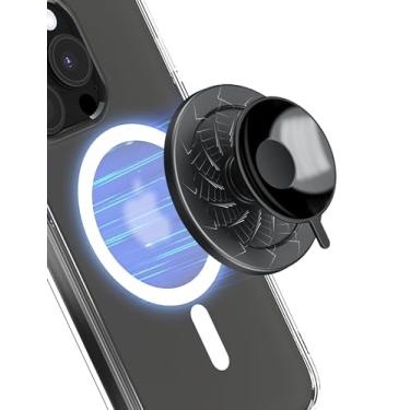 Imagem de PROfezzion Suporte Magnético Estiloso Com Ventosa Para Celular, Capa Magsafe, Silicone Octo Buddy Sticky Grip Iphone E Android, Removível Selfies, Vídeo, Espelho, Banho, Academia Muito Mais