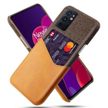 Imagem de Capa para Oneplus 9RT,Tela e tampa de couro PU,Antideslizante,360°cobertura completa à prova de choque com 1 slot de cartão atrás,Prevenção de queda-Brown