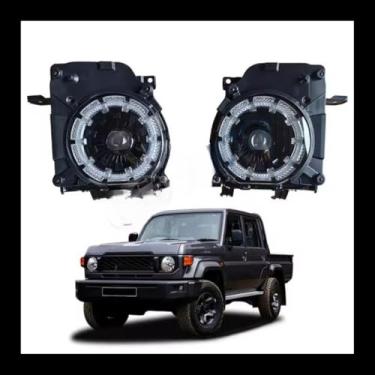 Imagem de Lâmpada de neblina esquerda direita LED luz diurna frontal LED conjunto de farol lâmpada ampla compatível com Land Cruiser LC76 LC78 LC79 2024+ (direita)