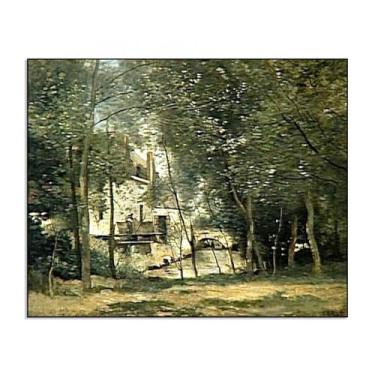 Imagem de LXURY Pintura famosa pronta para pendurar - com moldura preta - Le moulins de Saint-Nicolas-lez-Arras - Impressões em tela - Reproduções em tela - Imagem de arte de parede para decoração de casa 30 x