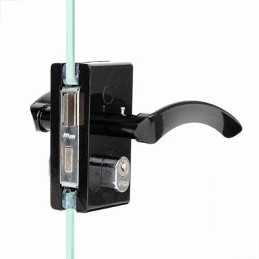 Imagem de Fechadura c/ Maçaneta 1520 Porta Vidro/Alvenaria Preta - MM FECHADURAS