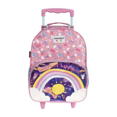 Imagem de Mala Escolar G com Rodinhas Infantil Menina Arco íris Colors Of Happin
