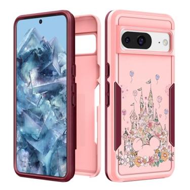 Imagem de Plakill Capa feminina para Google Pixel 8 - Capa feminina fofa kawaii estética design exclusivo flores castelo resistente à prova de choque grau militar adolescentes para celular Google Pixel 8
