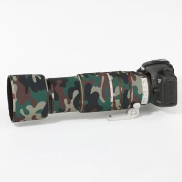 Imagem de CHASING BIRDS O revestimento de lente impermeável camuflagem para Canon RF 100-400 mm F5.6-8 é uma capa protetora de lente USM à prova de chuva (camuflagem verde militar, com extensor RF 1,4X e 2X)