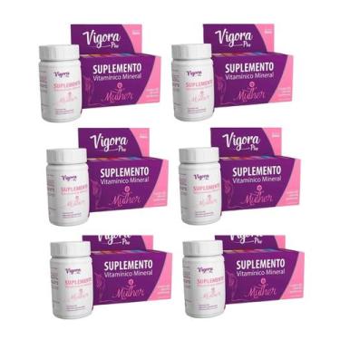 Imagem de Kit 6 Suplemento Vigora Plus Multivitamínico Mulher 60 Cáps