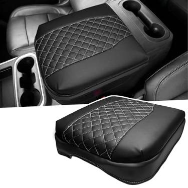 Imagem de SENSHINE Capa de apoio de braço para console central de espessura de 3 cm para Chevy Silverado/GMC Sierra Accessories 2019-2023 2024 2025 Tampa de console caixa de descanso de braço protetor de couro