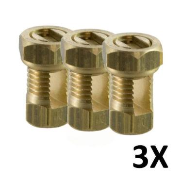 Imagem de Kit 3 Conector De Pressão Parafuso Split Bolt Metálico 10Mm