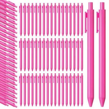 Imagem de Canetas esferográficas Teling retráteis 100 unidades de 1,0 mm rosa ve
