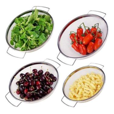 Imagem de Escorredor Inox Macarrão Legumes Verduras Inox Lançamento Nf - Sou Mai