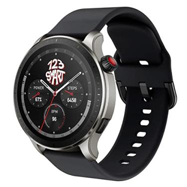 Imagem de Pulseira de Silicone colorida Marca 123Smart Compativel com GTR4 A2166 GTR3 A1971 GTR 3 Pro A2040 GTR 2 A1952 GTR2e A2023 Stratos 2 Stratos 3 Gt 1 2 3 4 5 46mm Bip 5 E 6 Cheetah Round Pro Balance 1 e 2 - Preto