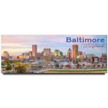 Imagem de Baltimore Panoramic Fridge Magnet Maryland Travel Souvenir The Inner Harbor