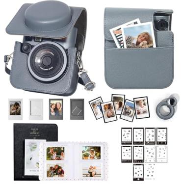 Imagem de WOGOZAN Kit de acessórios para câmera instantânea Fujifilm Instax Mini 41, capa para câmera Mini 41 com 64 álbuns de fotos, 4 molduras magnéticas, espelho de selfie e 10 adesivos DIY (sem câmera