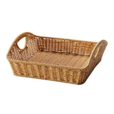 Imagem de WeiLaiKeQi Bandeja de servir cesta de frutas, decoração de fazenda, cesta de pão multiuso feita à mão para café da manhã, de cozinha e bebidas