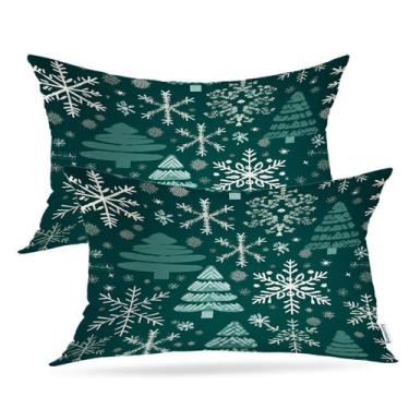 Imagem de Capa de travesseiro Batmerry Winter Fir Tree Green 30x50cm (conjunto d
