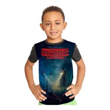 Imagem de Camiseta Infantil Série Stranger Things Ref:232 - smoke, Preto, 10