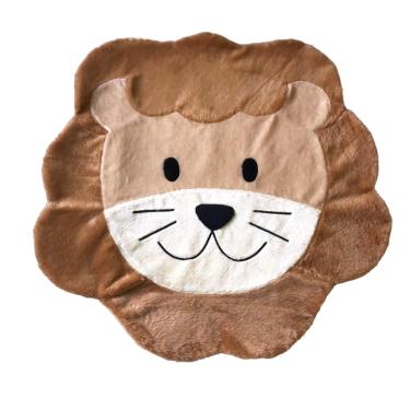 Imagem de Tapete Pelúcia Leão Grande 1,18m Decorativo Quarto Infantil Fofo Macio Emborrachado