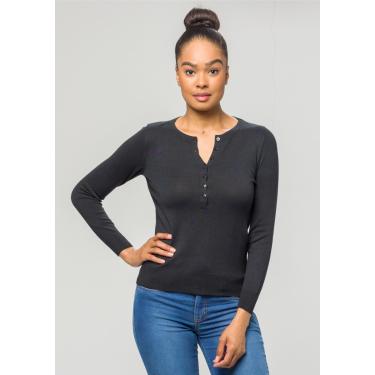 Imagem de Blusa Manga Longa Pau a Pique Modal Preto