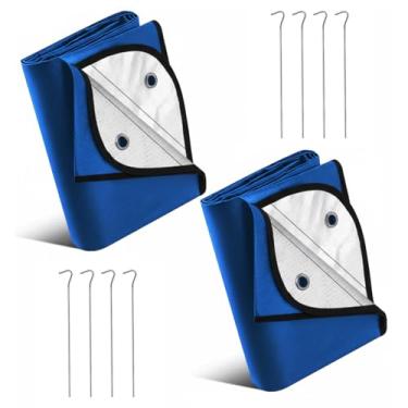 Imagem de Kingdder 2 mantas de emergência resistentes para sobrevivência 152 x 203 cm, cobertor térmico para barraca de acampamento, cobertura bloqueada por infravermelhos para acampamento, trilhas, resgate