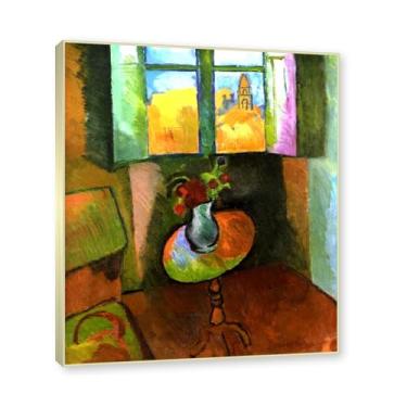 Imagem de Moldura de champanhe. Impressões Raoul Dufy, (A mesa redonda), pôster de viagem vintage, arte impressionista, imagem de arte de parede em tela para decoração de casa. 40 x 48 cm-15,7 x 18,9 pol