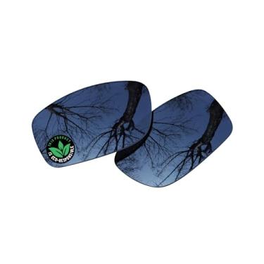 Imagem de Raydi Lentes de reposição de policarbonato para óculos de sol retangulares Costa Del Mar Caballito - Espelho cromado preto - Polarizado