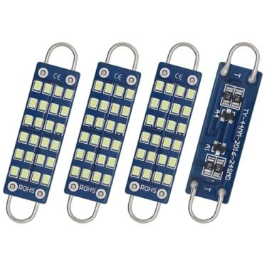 Imagem de QAUBEN Lâmpada de LED Rigid Loop 561 Festoon 44mm (1,73") Azul Gelo 24SMD 2016 Chips Não Polaridade 562 567 564 RL4410 211-2 212-2 214-2 para Porta Cortesia Degrau Mapa Domo Luz 12V 1,1W (4 unidades)