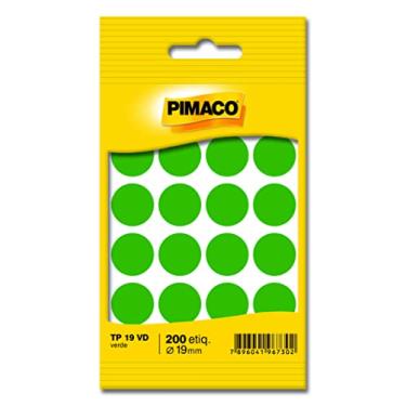 Imagem de Etiqueta Adesiva Redonda, BIC, Pimaco, 891720, Verde, 200 Unidades, Pacote de 10