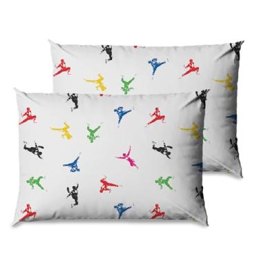 Imagem de Conjunto de fronhas Power Rangers Classic Color Rangers oficialmente licenciado, 2 unidades, design com estampa vibrante, roupa de cama supermacia dupla face, 51 x 76 cm