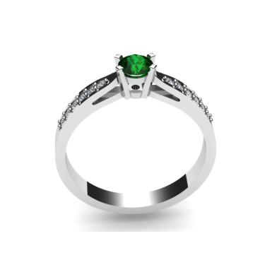 Imagem de Anel De Prata Zirconia Esmeralda Sintetica 3,5 Mm 950