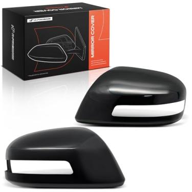 Imagem de A-Premium 2 peças de tampas de espelho retrovisor do lado do motorista e do passageiro - compatível com Honda Civic 2013 - preto liso, com furo de seta