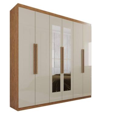 Imagem de Guarda-roupa Casal 100% Mdf 6 Portas E 4 Gavetas Istambul Com Espelho