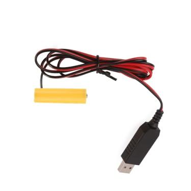 Imagem de WAGHAVEN Eliminadores de bateria AA LR6 Cabo de alimentação USB USB 5V para 1,5V AA LR6 AM3 Bateria para luz LED eletrônica