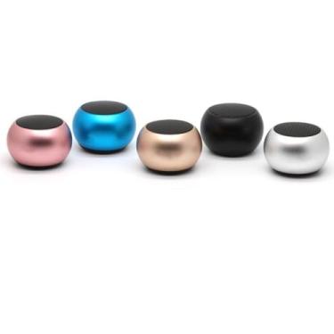 Imagem de Mini Caixa De Som Bluetooth Bolinha Metal Amplificada Cor:Rosa