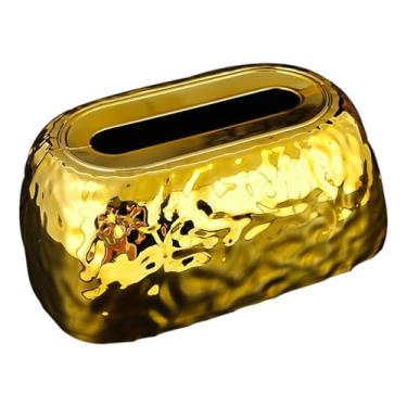 Imagem de Baoblaze Porta-lenços de acrílico, organizador de mesa criativo e luxuoso para quarto, mesa de jantar ou balcão, Ouro
