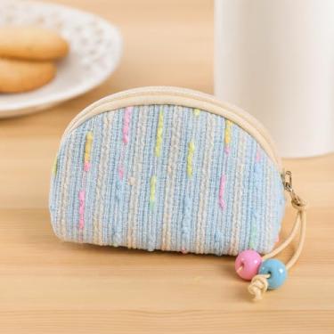 Imagem de Mini porta-moedas para mulheres, linda carteira pequena estilo coreano para moedas, fones de ouvido, batom e pequenos itens essenciais, Azul