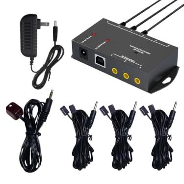Imagem de Sistema repetidor infravermelho IR kit de até 6 dispositivos, conjunto de extensor remoto infravermelho oculto, adequado para kit extensor de controle remoto de dispositivos infravermelhos-LD