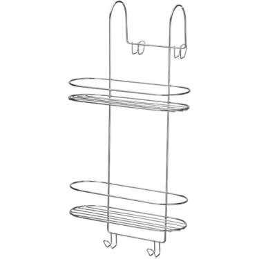 Imagem de SUPORTE DUPLO PARA SHAMPOO E SABONETE – 2 PRATELEIRAS SEM FUROS PARA BOX DE BANHEIRO, INSTALAÇÃO FÁCIL, MATERIAL CROMADO