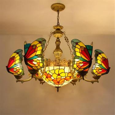 Imagem de Lustre Borboleta de Luxo Contemporâneo com LED, Criatividade Americana, Ideal para Sala de Estar, Restaurante, Quarto, Villa, Hotel, Café, Bar, KTV ou Clube. Luminária Pendente de Vidro Colo