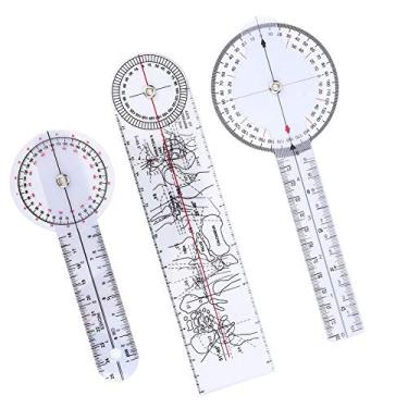 Imagem de Goniômetro Régua Espinhal Transferidor de 360 ​​graus para Medição Conjunta Conjunto de 3 Peças