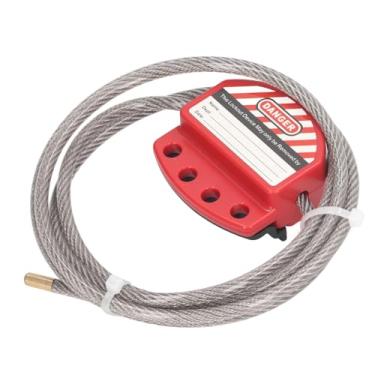 Imagem de Cabo de Aço Inoxidável Ajustável Lockout Tagout Dispositivo para Gestão de Equipamentos Com Prova UV PVC, 1.8m Comprimento do Cabo e Alta Resistência Nylon PP