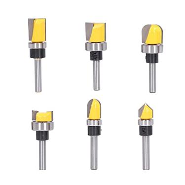Imagem de 6pcs Bit de Acabamento Nivelado Router de Padrão de Haste de 6 Mm Com Contorcimento de Madeira Com Dobradiça Cortador de Madeira, Prova de Desgaste e Resistente, Cortado