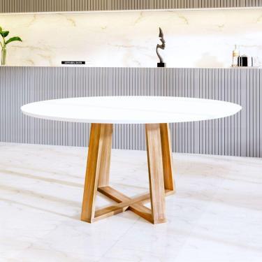 Imagem de Mesa Jantar Redonda Lívia 110Cm - Branca - Branco