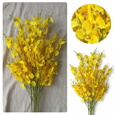 Imagem de 6 Galhos de orquídea chuva de prata flor artificial para decoração pre