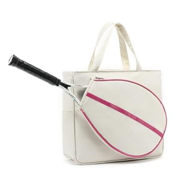 Imagem de Bolsa de tênis, bolsa de ombro de tênis com suporte de raquete, bolsa de raquete de tênis durável à prova d'água, bolsas de tênis femininas para bolas de tênis, badminton, raquete de squash, outros